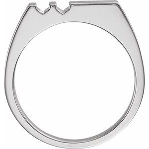 Platinum 5-Stone Engravable Family Signet Ring Mounting