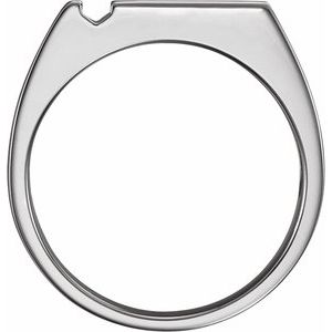 18K White Gold 2-Stone Engravable Family Signet Ring Mounting