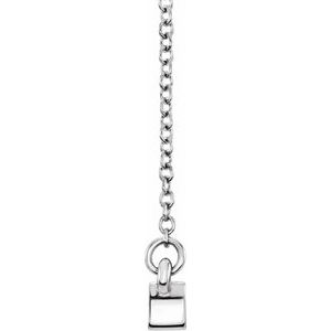 Sterling Silver 2-Stone Family Engravable Bar 16-18" Necklace Mounting