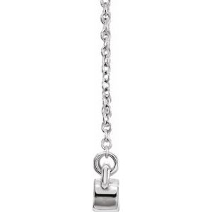 Sterling Silver 3-Stone Family Engravable Bar 16-18" Necklace Mounting