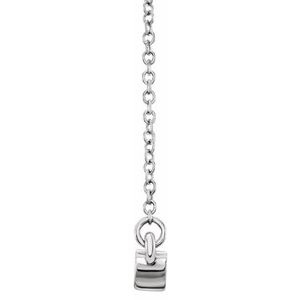 Sterling Silver 5-Stone Family Engravable Bar 16-18" Necklace Mounting