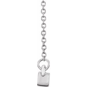 Platinum 4-Stone Family Engravable Bar 16-18" Necklace Mounting