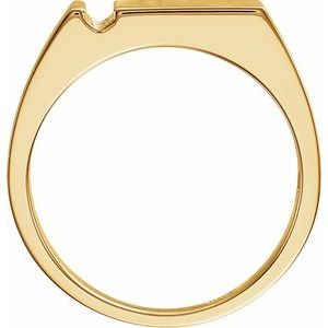 18K Yellow Gold 1-Stone Engravable Family Signet Ring Mounting