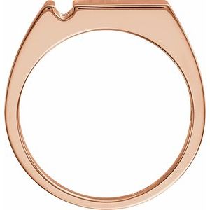 18K Rose Gold 3-Stone Engravable Family Signet Ring Mounting
