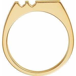 18K Yellow Gold 5-Stone Engravable Family Signet Ring Mounting