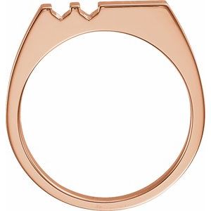 14K Rose Gold 4-Stone Engravable Family Signet Ring Mounting