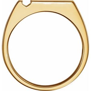10K Yellow Gold 2-Stone Engravable Family Signet Ring Mounting