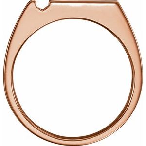 18K Rose Gold 2-Stone Engravable Family Signet Ring Mounting
