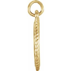 18K Yellow Gold Vermeil Engravable Round Rope Pendant
