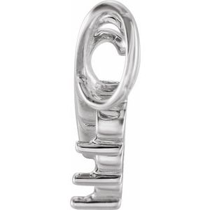 18K Palladium White Gold 5-Stone Engravable Family Slide Pendant Mounting