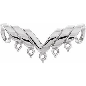 Continuum Sterling Silver 5-Stone Engravable Family Slide Pendant Mounting