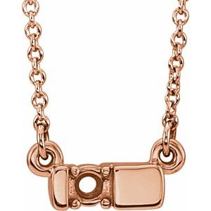 1-Stone Family Engravable Bar 16-18" Necklace Mounting