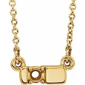 1-Stone Family Engravable Bar 16-18" Necklace Mounting