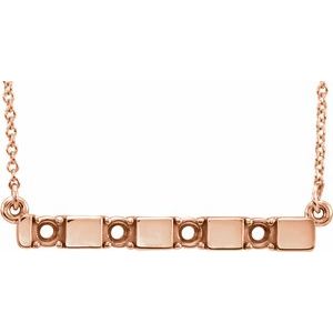 4-Stone Family Engravable Bar 16-18" Necklace Mounting