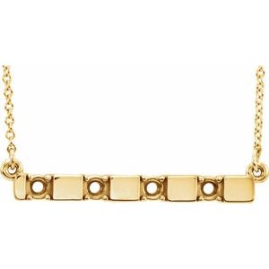 4-Stone Family Engravable Bar 16-18" Necklace Mounting