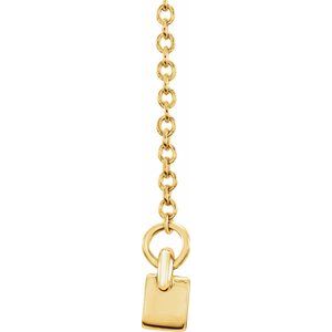 14K Yellow Gold 4-Stone Family Engravable Bar 16-18" Necklace Mounting