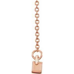 14K Rose Gold 4-Stone Family Engravable Bar 16-18" Necklace Mounting