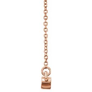 14K Rose Gold 5-Stone Family Engravable Bar 16-18" Necklace Mounting