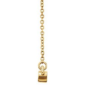 14K Yellow Gold 5-Stone Family Engravable Bar 16-18" Necklace Mounting