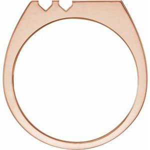10K Rose Gold 6-Stone Engravable Family Signet Ring Mounting