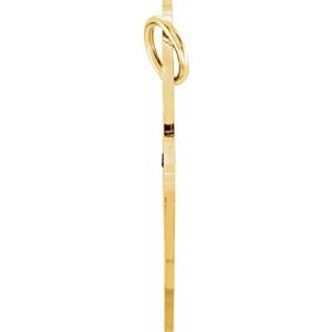 18K Yellow Gold Vermeil 3-Stone Posh Mommy�� Large Engravable Heart Loop Pendant Mounting