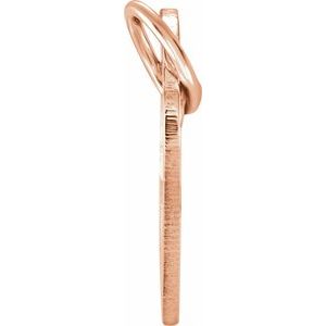 14K Rose Gold 1-Stone Posh Mommy�� Small Engravable Heart Loop Charm/Pendant Mounting