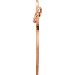 14K Rose Gold Posh Mommy�� Large Engravable Heart Loop Pendant