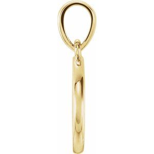 14K Yellow Gold Engravable Pendant Mounting