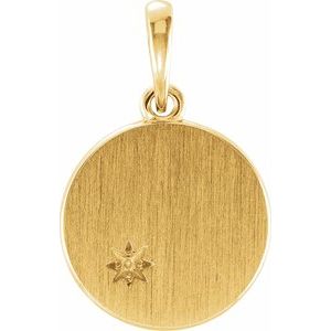 14K Yellow Gold Engravable Pendant Mounting