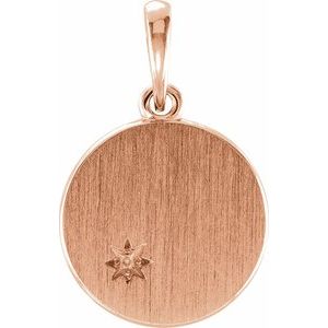 14K Rose Gold Engravable Pendant Mounting