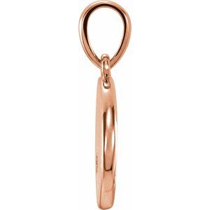 14K Rose Gold Engravable Pendant Mounting