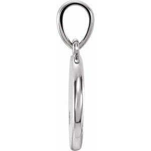 14K White Gold Engravable Pendant Mounting