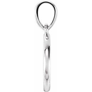Platinum .005 CT Natural Diamond Engravable Pendant