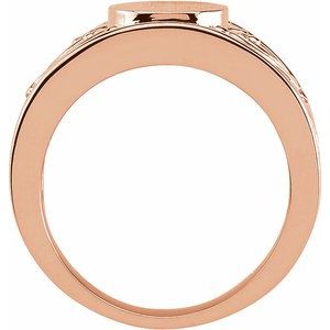 14K Rose Gold 8.25 mm Round Signet Ring