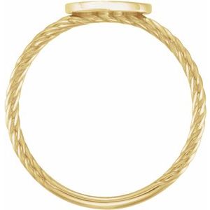 14K Yellow Gold Be Posh�� Engravable Rope Signet Ring