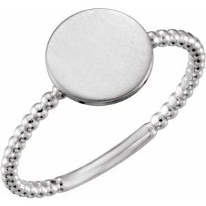 Continuum Sterling Silver Be Posh�� Engravable Beaded Signet Ring
