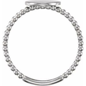 Continuum Sterling Silver Be Posh�� Engravable Beaded Signet Ring