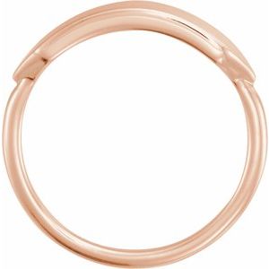 14K Rose Gold 19.7x5 mm Geometric Signet Ring