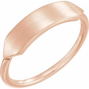 14K Rose Gold 19.7x5 mm Geometric Signet Ring