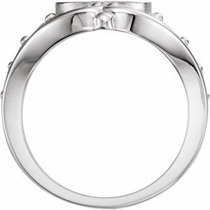 14K White Gold 10x8 mm Oval Signet Ring