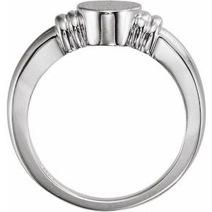 Sterling Silver 11.1x7.1 mm Oval Signet Ring