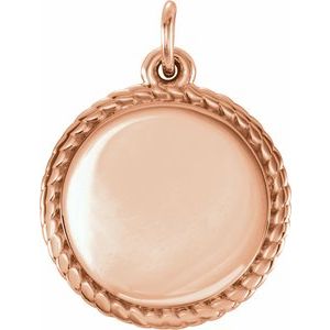 Engravable Round Rope Pendant