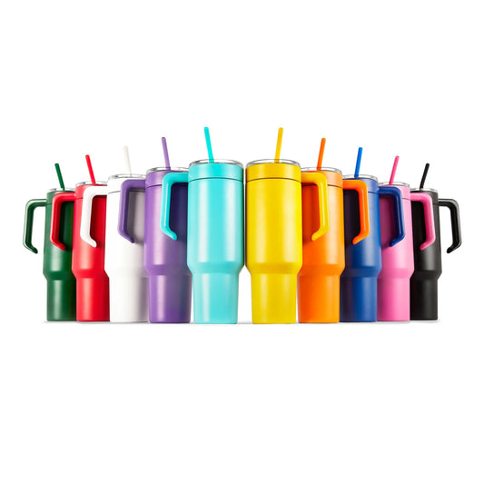 Customizable 40z Tumbler with Removable Handle