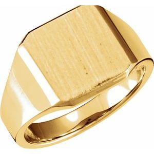 10K Yellow Gold 14 mm Octagon Signet Ring
