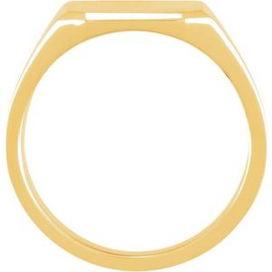 10K Yellow Gold 14 mm Octagon Signet Ring