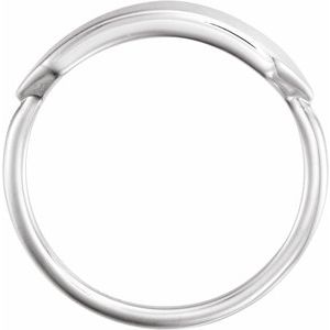 14K White Gold 19.7x5 mm Geometric Signet Ring