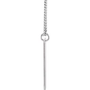Sterling Silver 3-Initial Monogram Dog Tag 20" Necklace