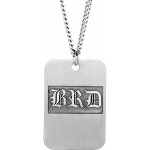 3-Initial Monogram Dog Tag 20" Necklace