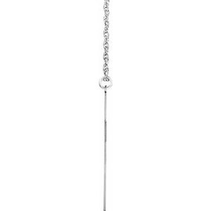 10K White Gold Personalized Block Single Name Cross 18" Necklace