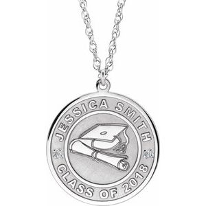 .01 CTW Natural Diamond Engravable Graduation 18" Necklace